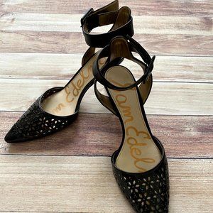 Women's Sam Edelman Patent Leather Odynna Heel w/ Ankle Strap | Size 8M | Black